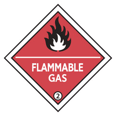Editable Flammable Gas Safety Label Red Hazard Symbol Template