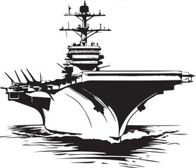 Silhouette of an aircraft carrier