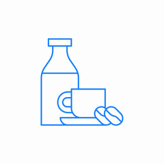 coffee cup milk icon sign vector