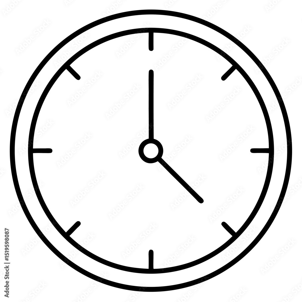 Aufkleber simple analog clock showing four o clock