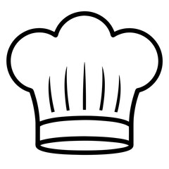 Simple line drawing of a classic toque chefs hat culinary headwear