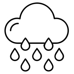 Simple line art illustration of rain cloud