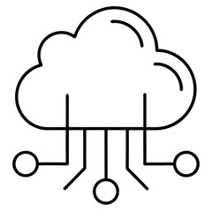 Cloud computing network connection icon