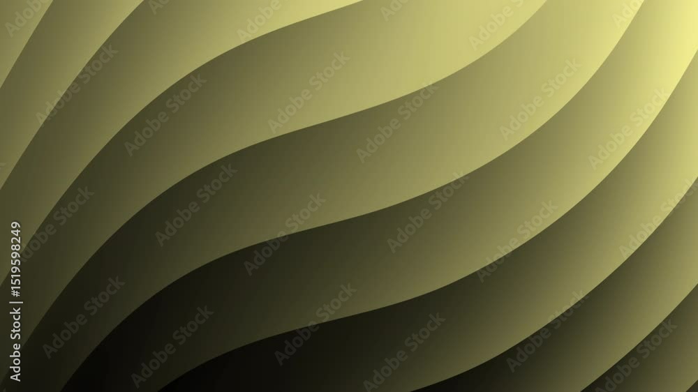 Poster curved, layered abstract waves in shades of olive green create a smooth, modern background, abstract