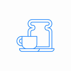 coffee toast breakfast icon sign vector