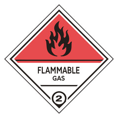 Flammable Gas Label Vector Hazard Class 2 Warning Sign Design