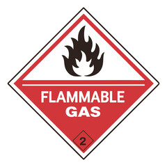 Flammable Gas Pictogram DOT Class 2 Diamond Label Graphic