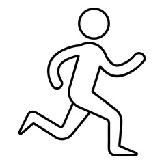 Running man silhouette vector icon for sport and fitness illustration