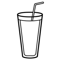 Refreshing cold milk and water beverages in clear glasses, some isolated, others with straws