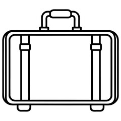 Black travel suitcase on a white background