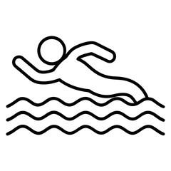 Swimming man silhouette icon vector illustration