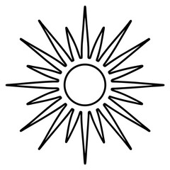 Abstract sun and moon vector illustration with a vibrant yellow floral pattern