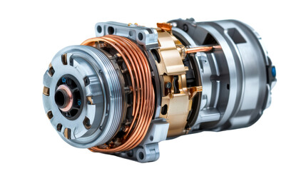 Electric motor component overview industrial setting mechanical equipment close-up technical details