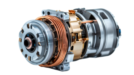 Electric motor component overview industrial setting mechanical equipment close-up technical details