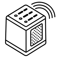 Fototapeta premium Isolated vector illustration of a cube with a key and a question mark, a metallic kitchen equipment container