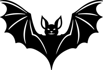 Stylized Black Silhouette of a Bat