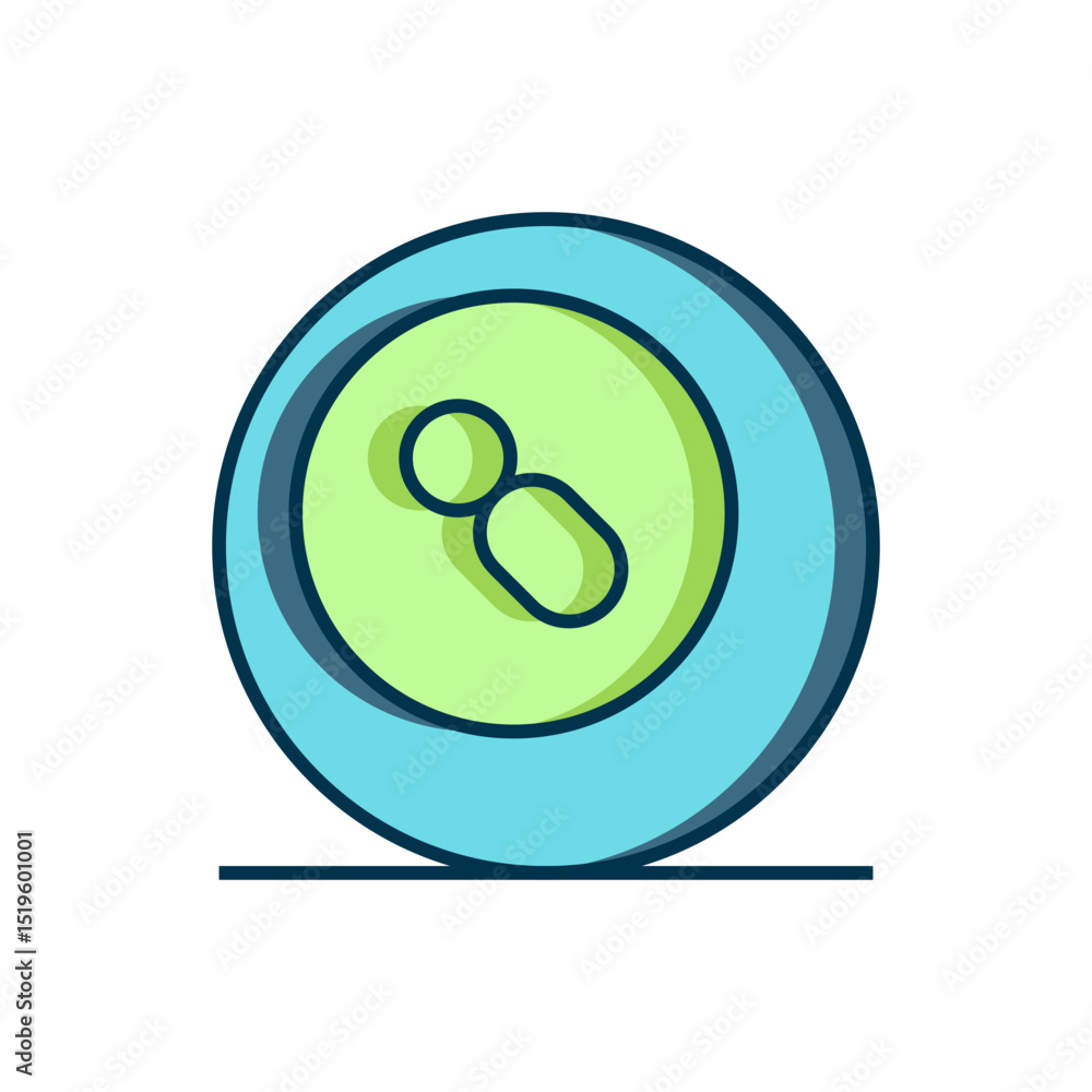Poster filled outline billiard pool snooker ball with number 8 icon isolated on white background. flat fill
