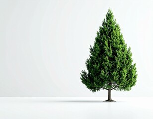 Obraz premium Lush Green Evergreen Tree Isolated on White Background Perfect for Christmas or Nature Designs