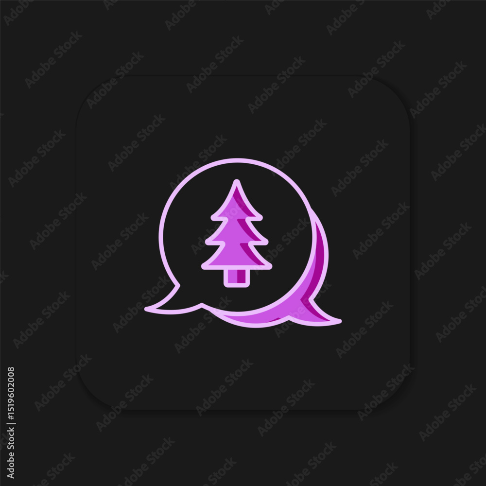 Poster filled outline tree icon isolated on black background. forest symbol. flat filled outline style with