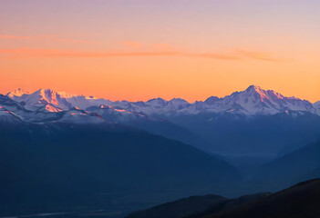 Fototapeta premium Stunning Mountain Landscape at Sunset with Vibrant Colors