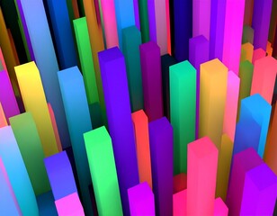 Fototapeta premium Kolorowe słupy, prostopadłościany. Abstrakcyjne tło