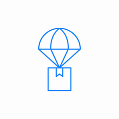 parachute box delivery icon sign vector