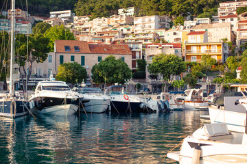 view of yachts at berth in croatia