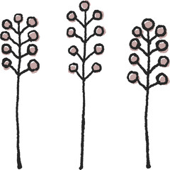 Fototapeta premium 植物の実_アナログ風イラスト