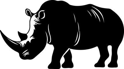 Powerful Silhouette of a Rhinoceros