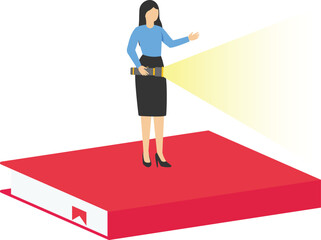 Education or knowledge to growth career path, working skill to success in work, learn or study new course for business success concept stock illustration

