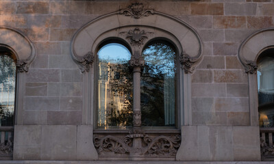 Interesting Art Nouveau Architecture Buildings facade in Barcelona, Spain. (Arquitectura modernista).
These fancy buildings date for the most from the early XXth century.
