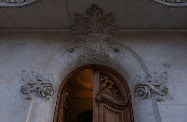 Naklejka premium Interesting Art Nouveau Architecture Buildings facade in Barcelona, Spain. (Arquitectura modernista). These fancy buildings date for the most from the early XXth century. 