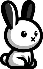 Obraz premium minimalist cartoon bunny vector Illustration
