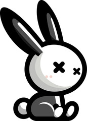 Fototapeta premium minimalist cartoon bunny vector Illustration