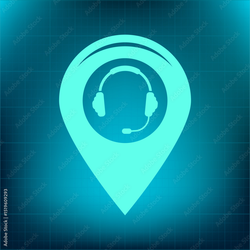 Poster vector icon on a blue background with a gradient