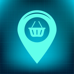 Vector icon on a blue background with a gradient