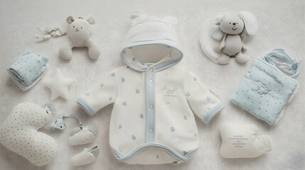 Baby Clothes Set Soft Colors And Cute Toys