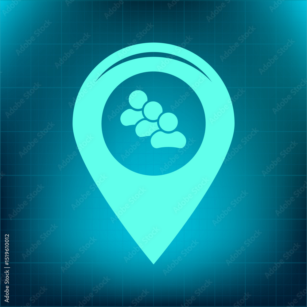 Poster vector icon on a blue background with a gradient