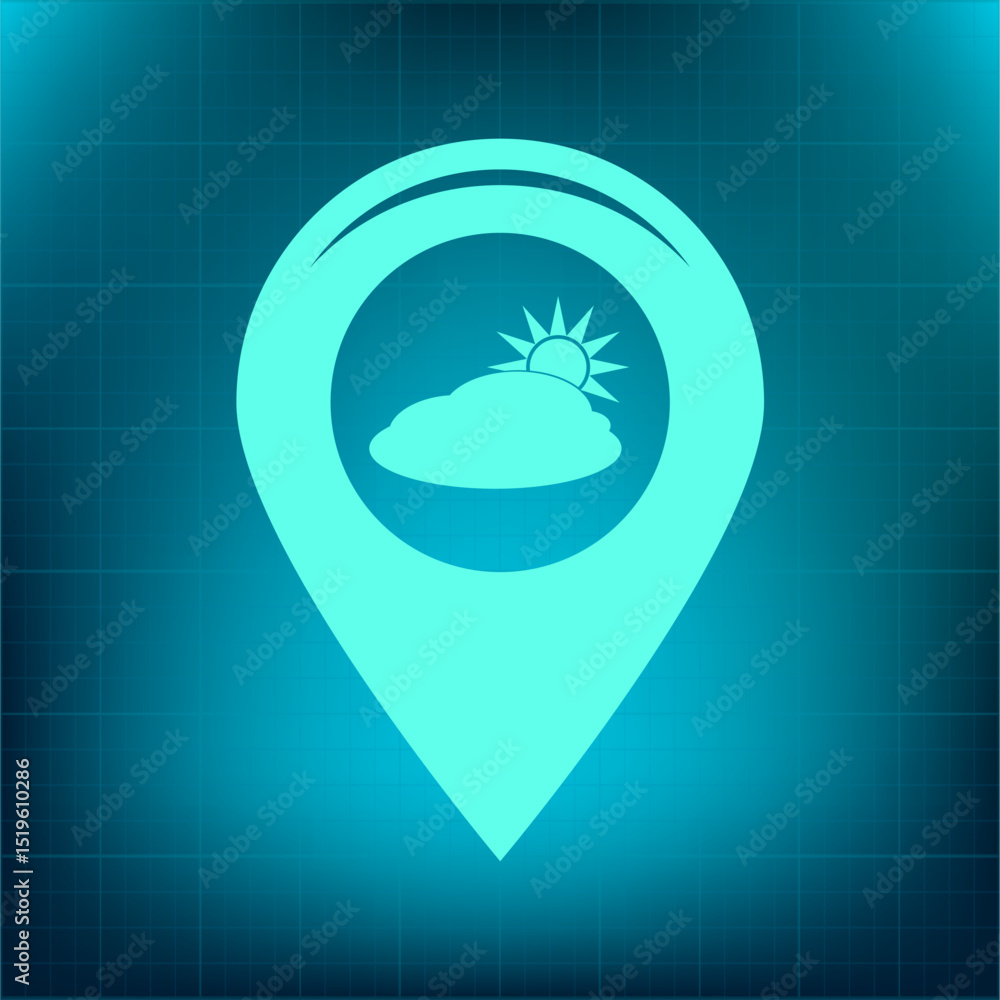 Poster vector icon on a blue background with a gradient