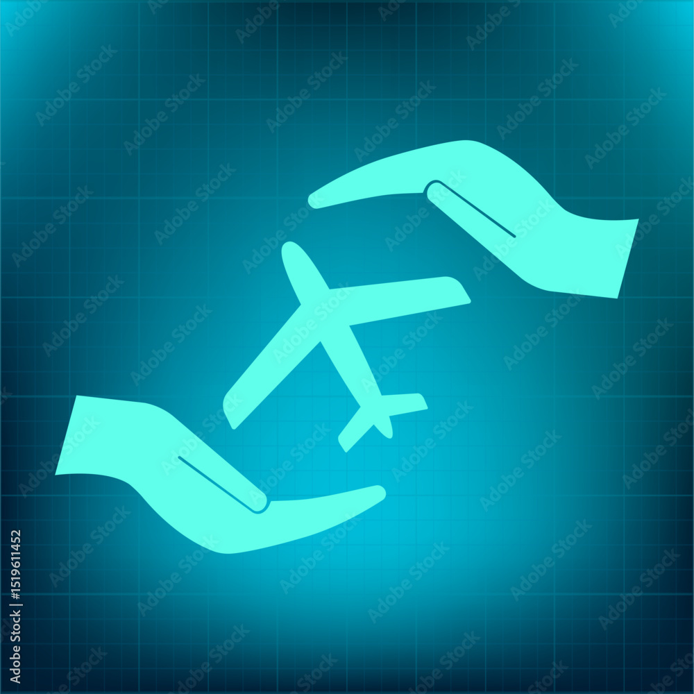 Poster vector icon on a blue background with a gradient