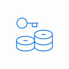 coins minus key icon sign vector