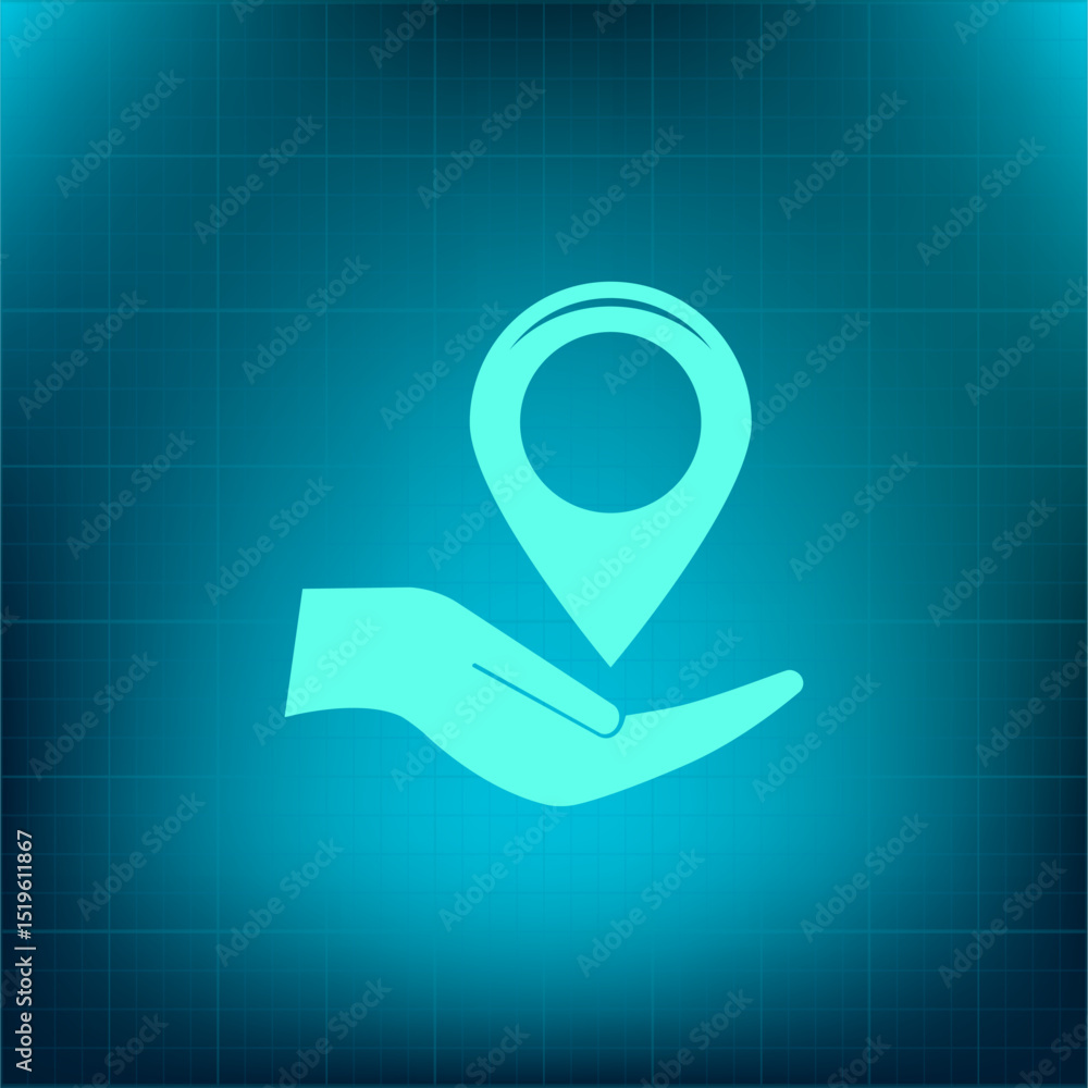 Poster vector icon on a blue background with a gradient