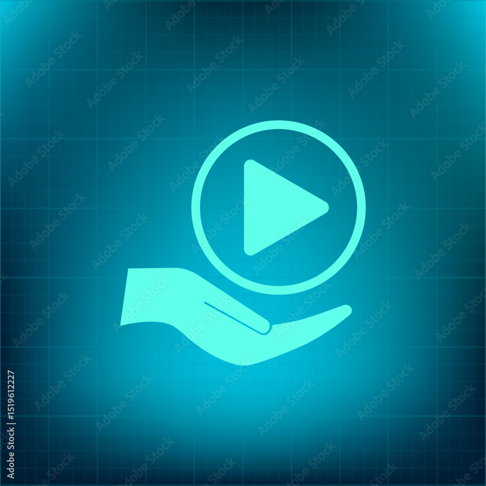 Poster vector icon on a blue background with a gradient