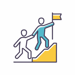 Teamwork and Leadership Vector Illustration.