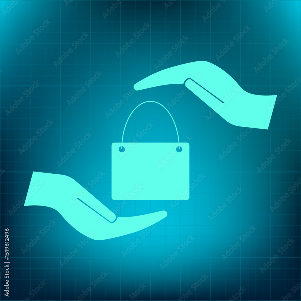 Poster vector icon on a blue background with a gradient