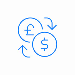 Obraz premium currency exchange arrows icon sign vector