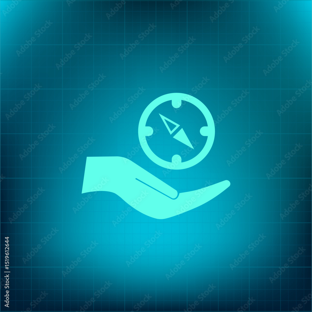 Poster vector icon on a blue background with a gradient