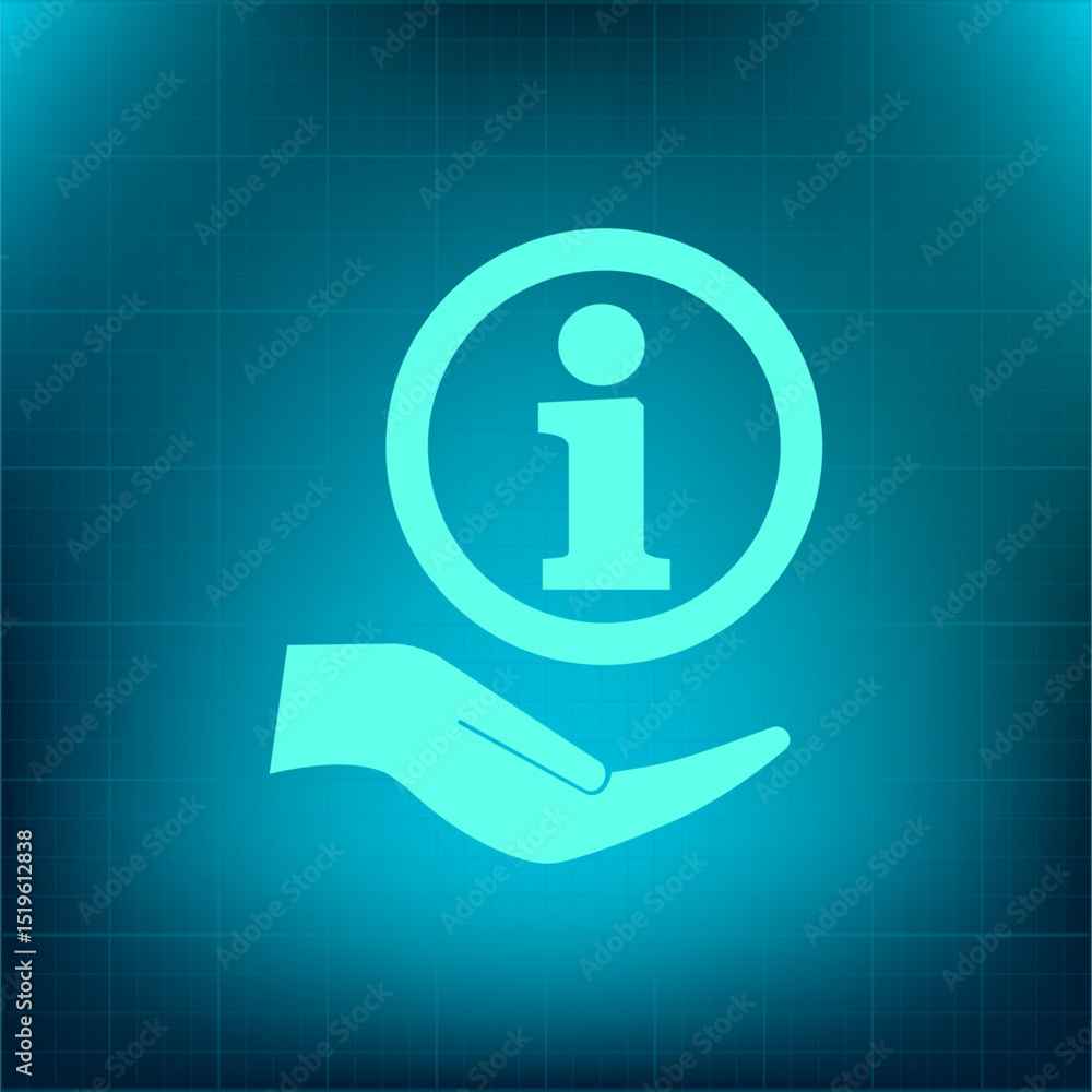 Poster vector icon on a blue background with a gradient