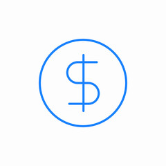 dollar currency symbol icon sign vector