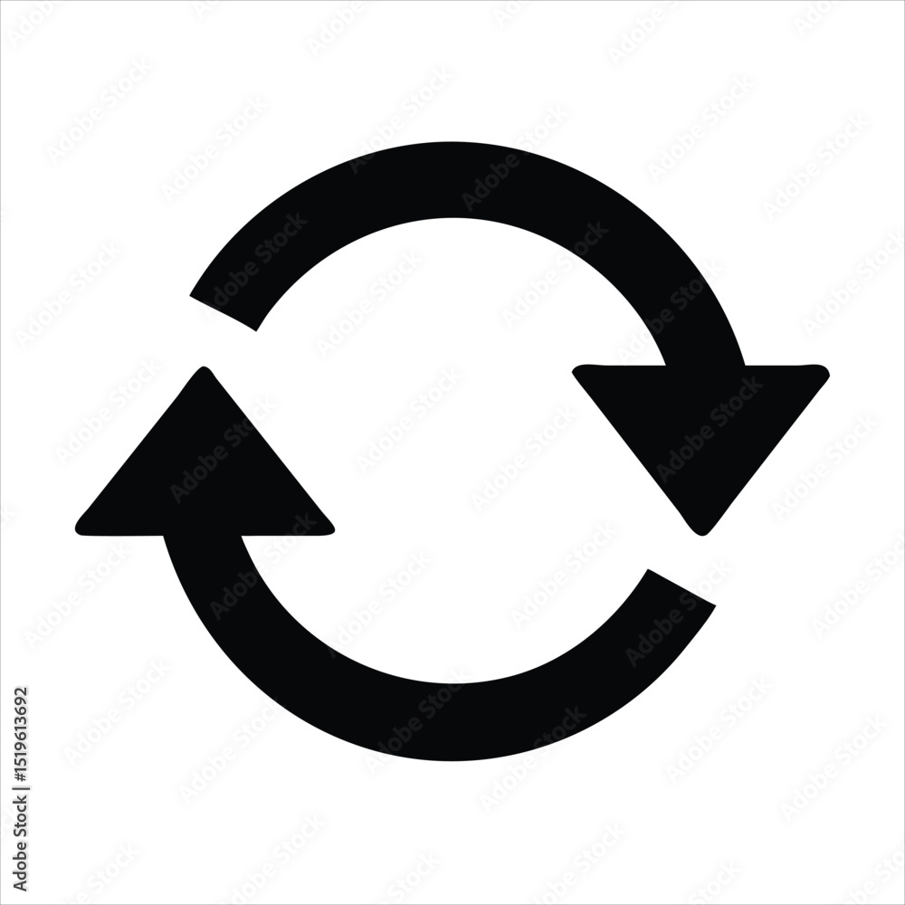 Poster circular arrows icon reload symbol isolated on white background